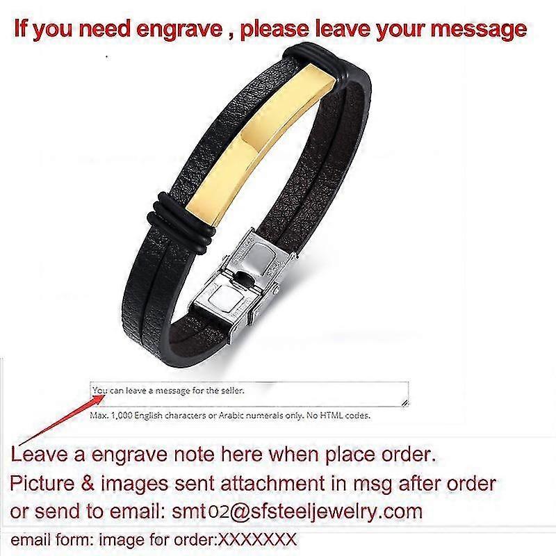 Läderarmband bangle dubbel wrap Id för män