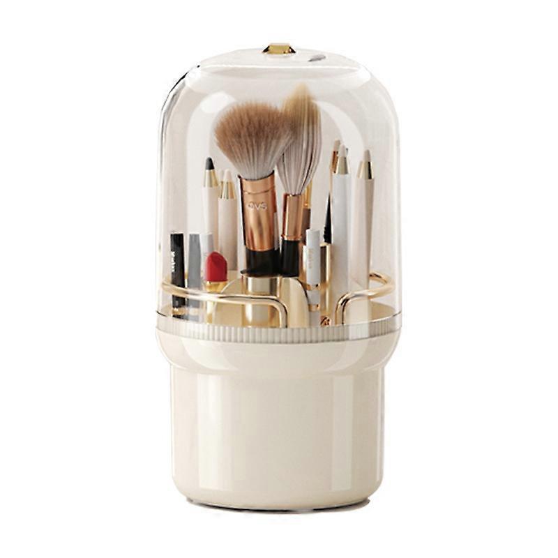 Light luxury countertop bedroom dressing table 360 rotating storage bucket, multi-functional makeup brush and eyebrow pencil storage rack