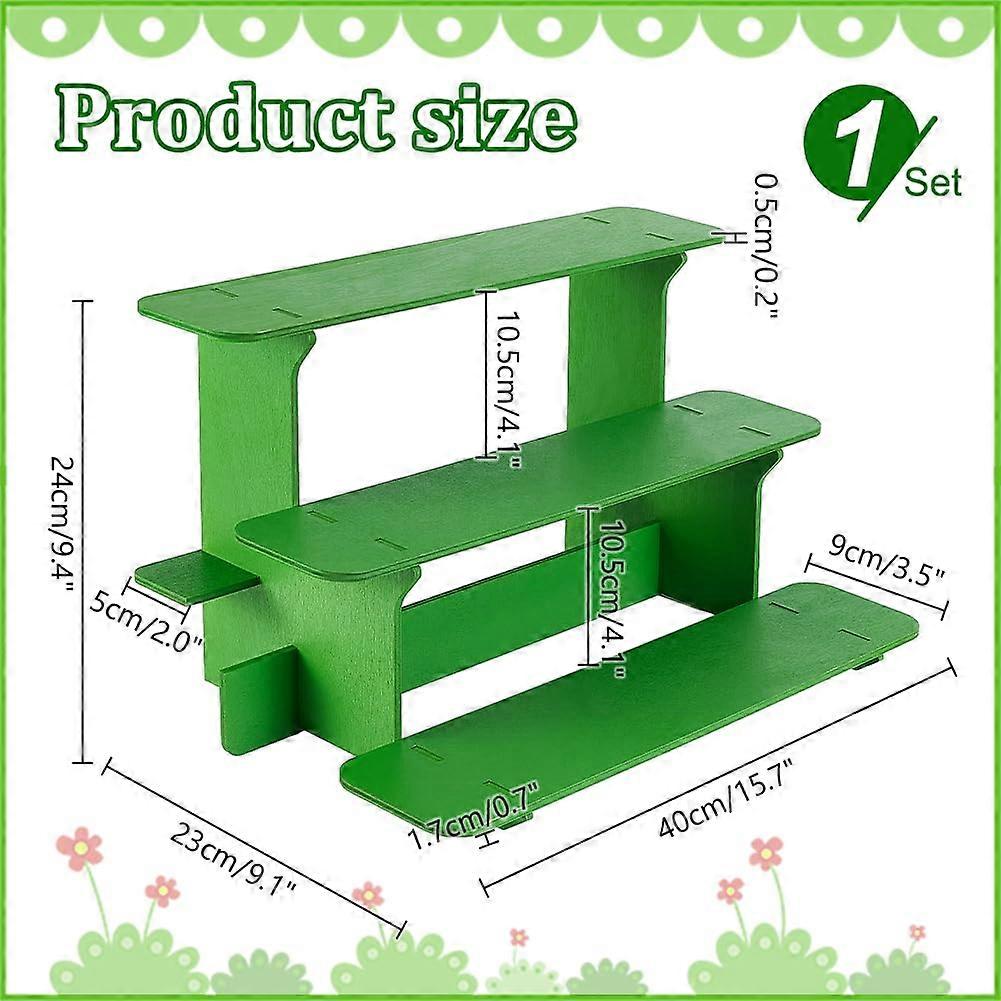 Wooden Display Shelf with 3 Tiers Straight Retail Table Display Stand ...