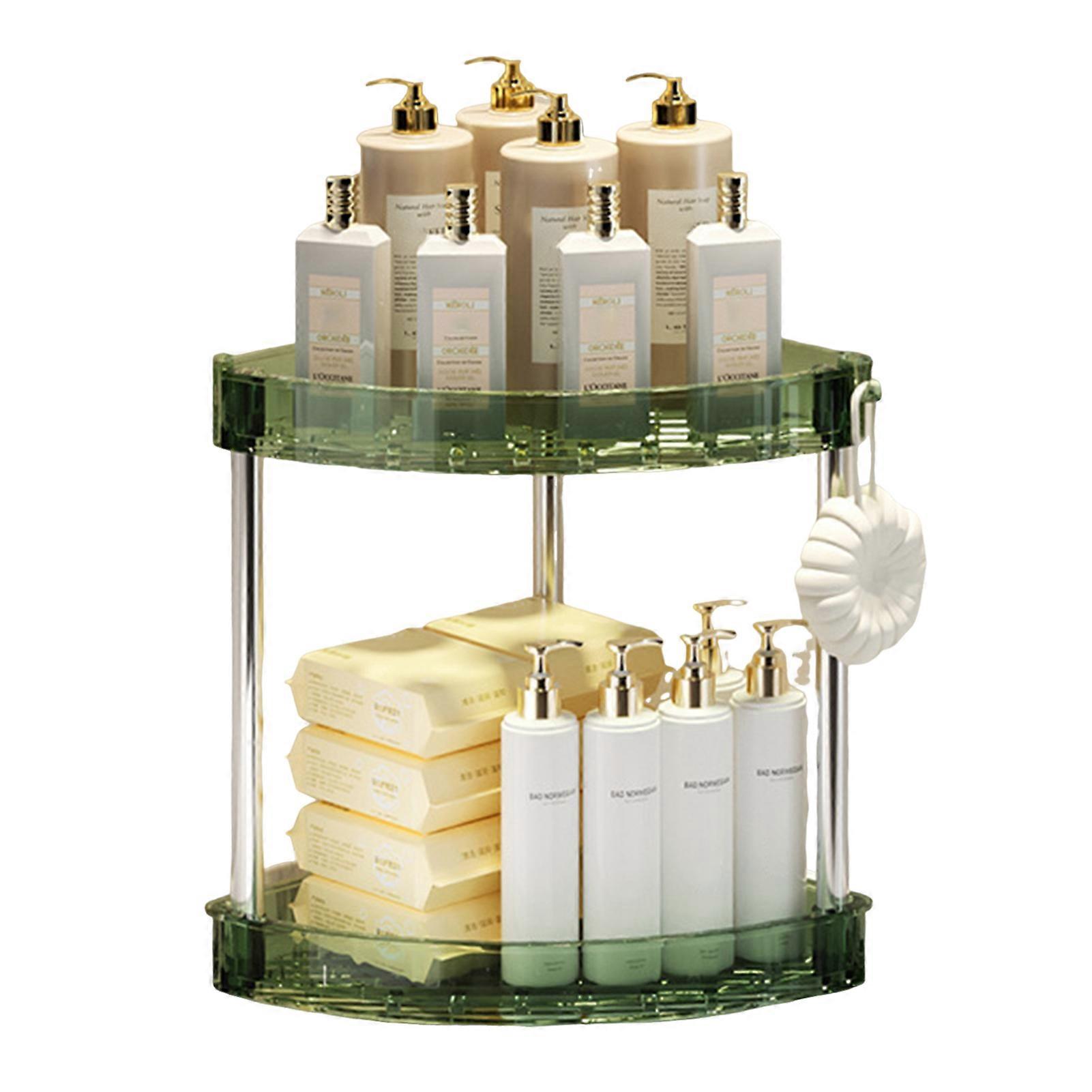 Corner Bathroom Counter Organizer Storage Rack Large Capacity 3 Tier 90 Degree Design Makeup Organizer Perfume Tray