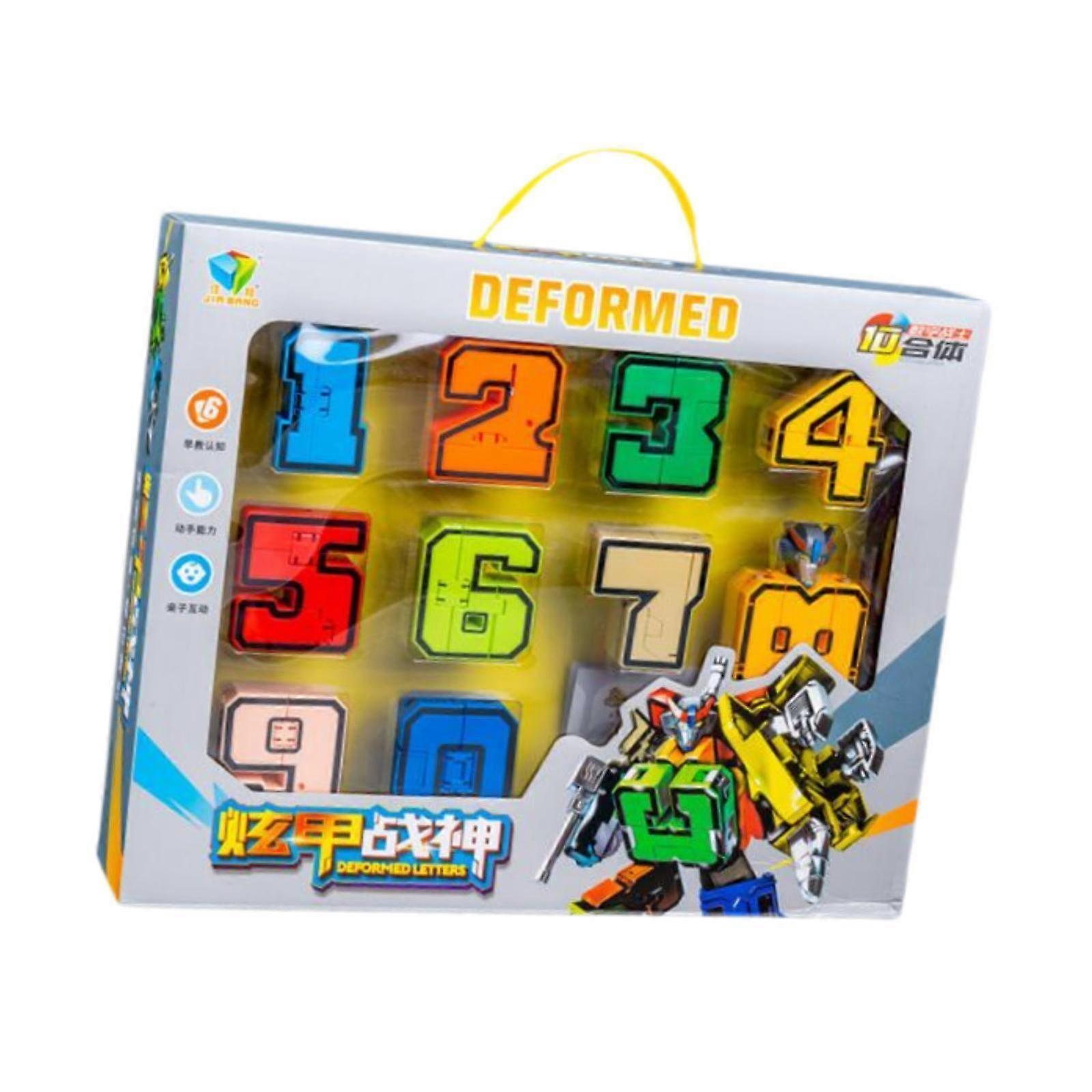 Number Transforming Robots Compact Learn Activities Building Blocks for Kids without gift box