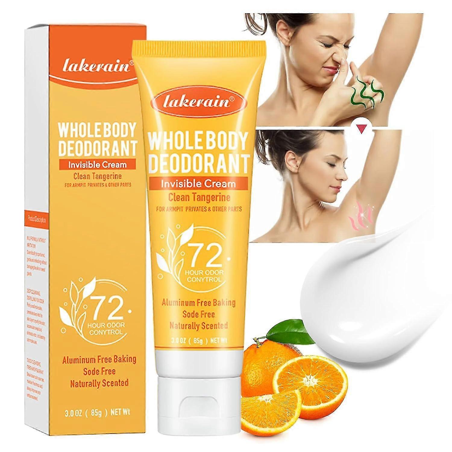 Deodorant pentru tot corpul pentru femei, Controlul mirosurilor de 72 de ore, Deodorant pentru femei, Deodorant de corp cu cremă invizibilă, Protecție împotriva mirosurilor toată ziua, Fără aluminiu