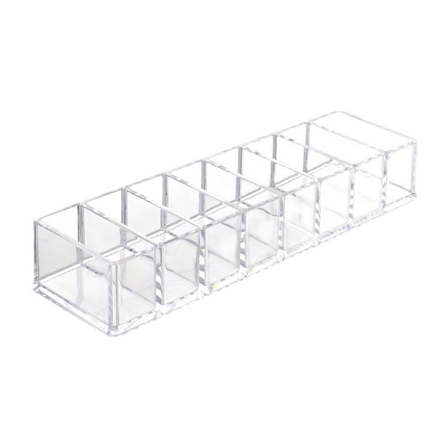 Cosmetics Storage Box Clear Acrylic Makeup Organizer with 8 Compartments Multi-functional