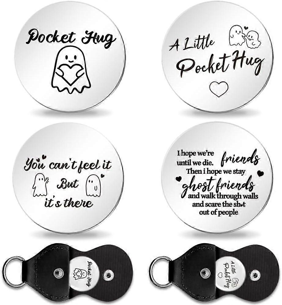 2Pcs Pocket Hug Token Gift Inspirational Long Distance Relationship Keepsake Pocket Hug Token Gift Coins Little Heart Token Gifts for Family Friends L