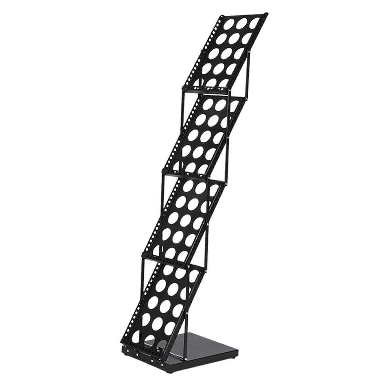 مجلات قابلة للطي تقف رف كتالوج الأدب المستقر لمكتب المعرض التجاري الأسود