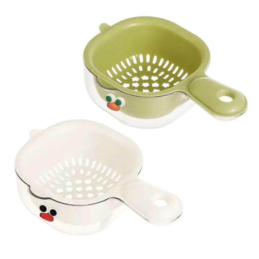 2/3Pcs Double Layer Drain Baskets with Handle Food Grade BPA Free Multipurpose Fruit Strainer Draining Baskets with Handle