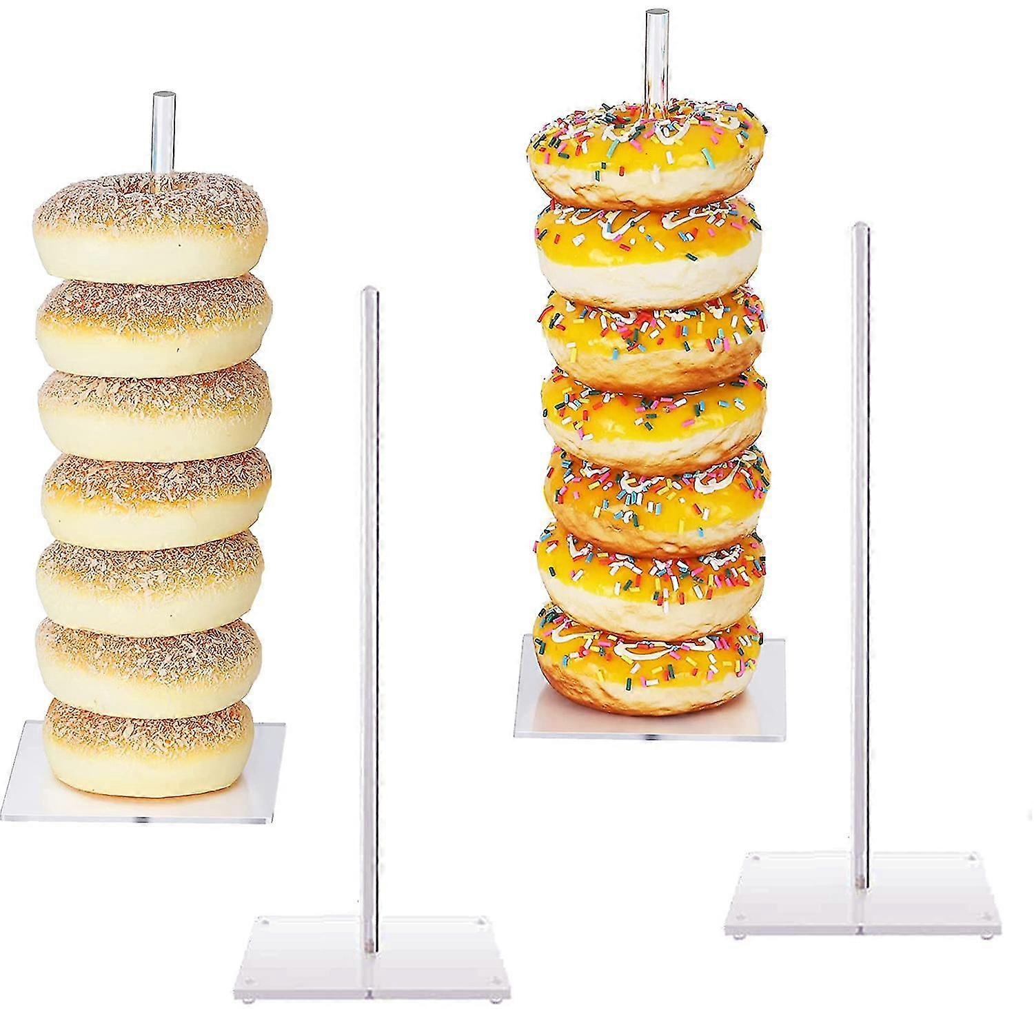 Donut Stand Acryl 4 Stück Set, Clear Bagel Stand, Donut Tower Stand, Desserttisch, Donut Display Stand