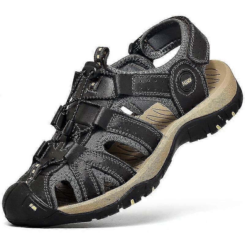 Miesten nahkasandaalit Toe Guard rantasandaalit