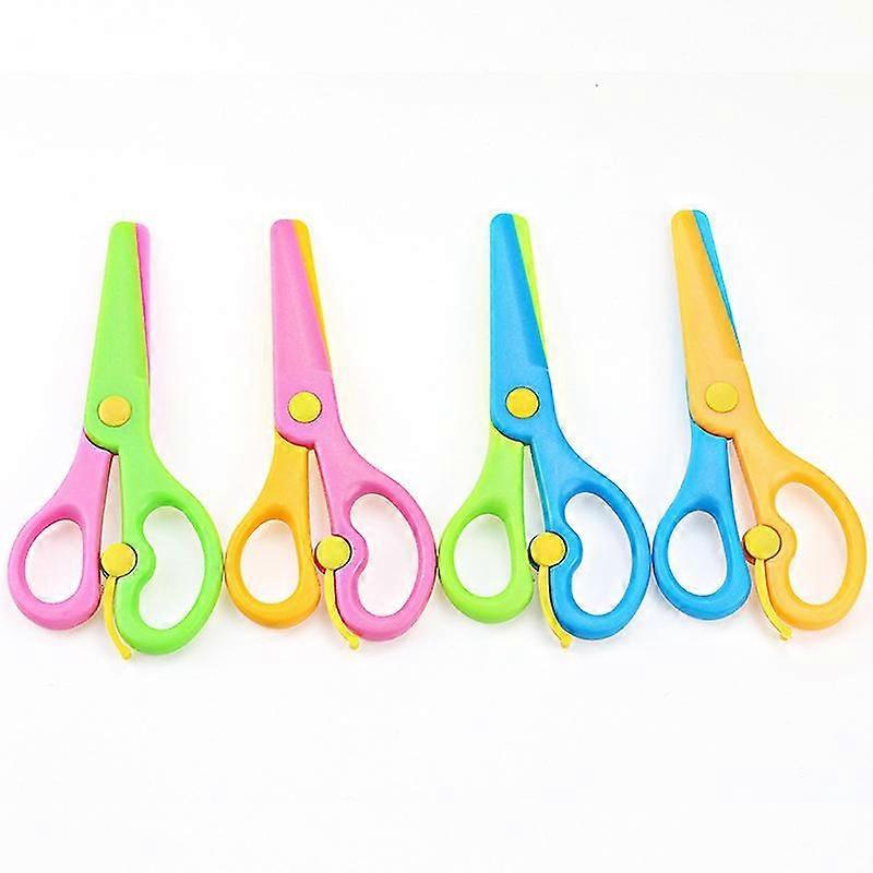 4 Pa Toddler Scissors, Safety Scissors For Kids, Plastic ldren Safety Scissors, Dual-colour Preschool Training Scissors For Cutting Tools Paper C,0478