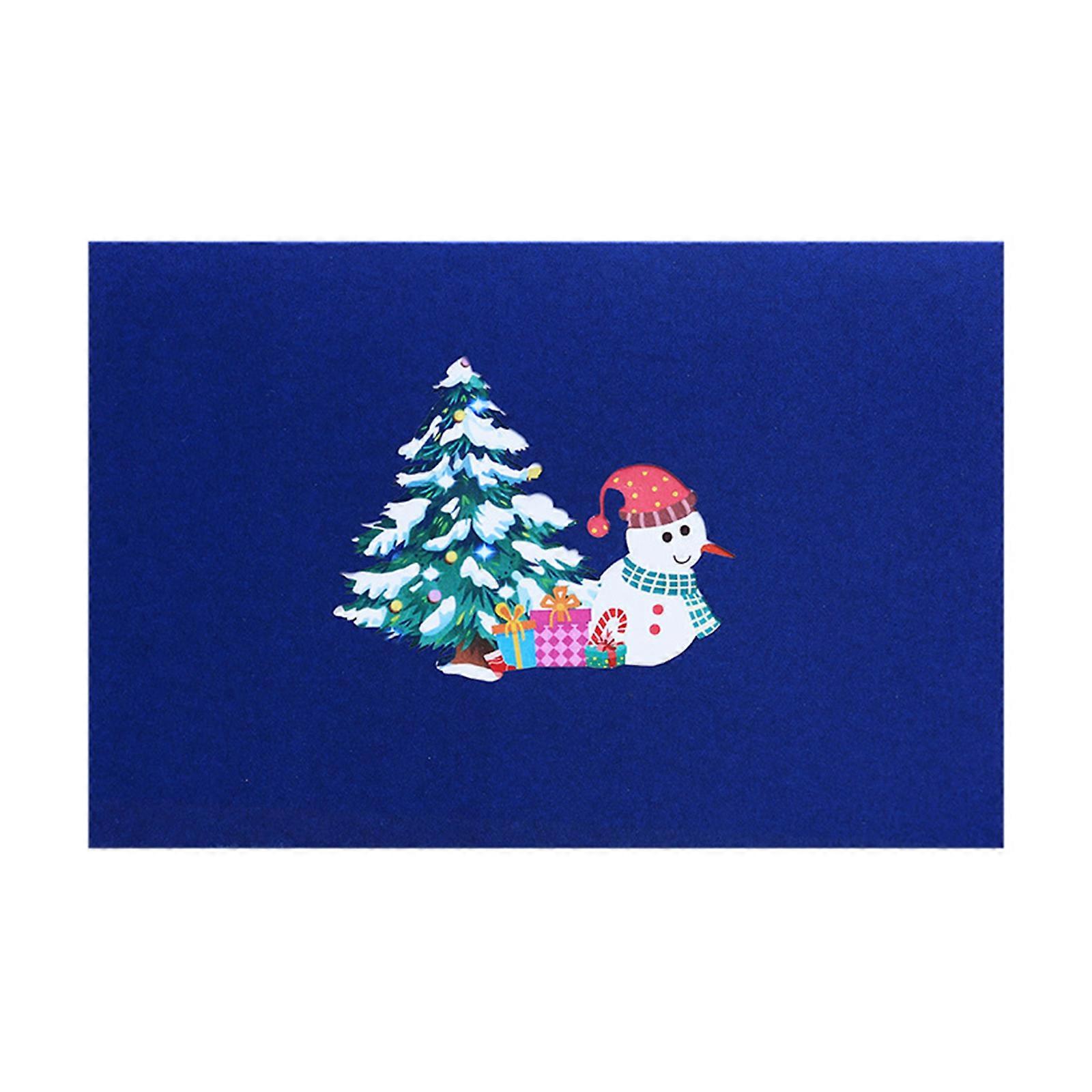 Creative Christmas 3D Tree Snowman Card Delightful Paper Sculpture Sending Greetings and Festive Accessory
