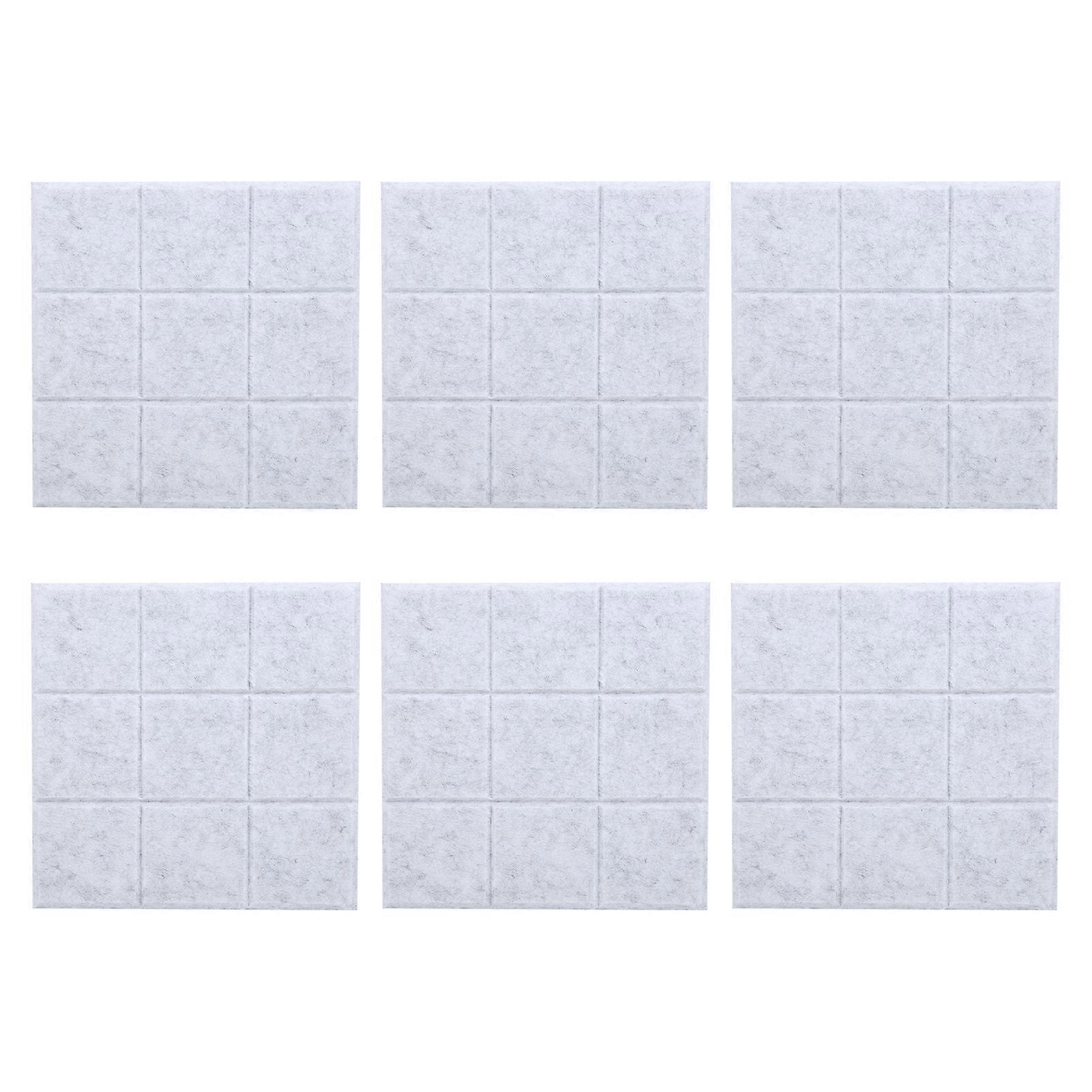 Pack of 6 Soundproofing Felt Acoustic Panels, Fire Resistant (Silver Grey)
