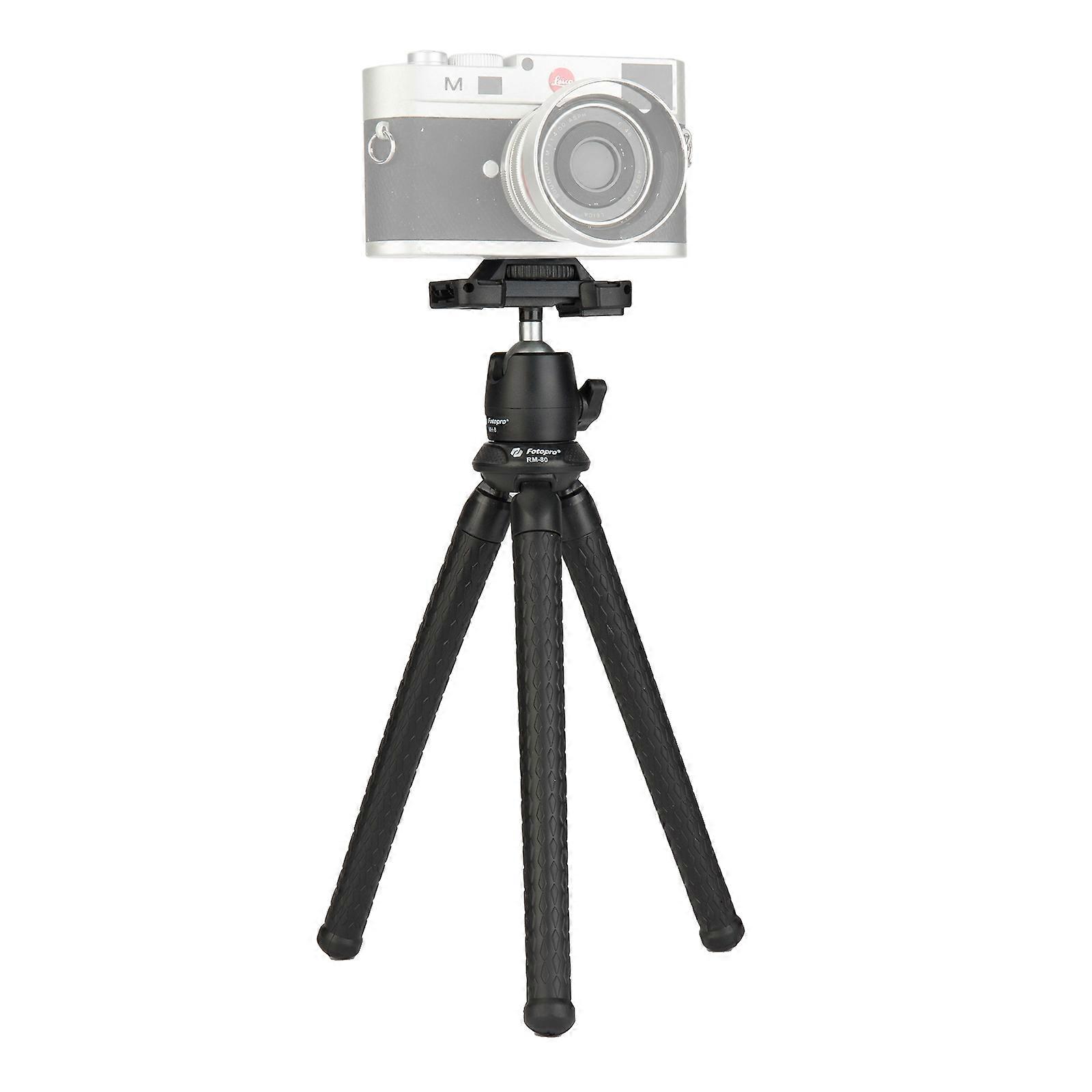 Fotopro RM-80 Mini Desktop Τρίποδο Mount + MH-8 Ball Head με 1/4 ίντσα βίδα &; σφιγκτήρα τηλεφώνου (μαύρο)