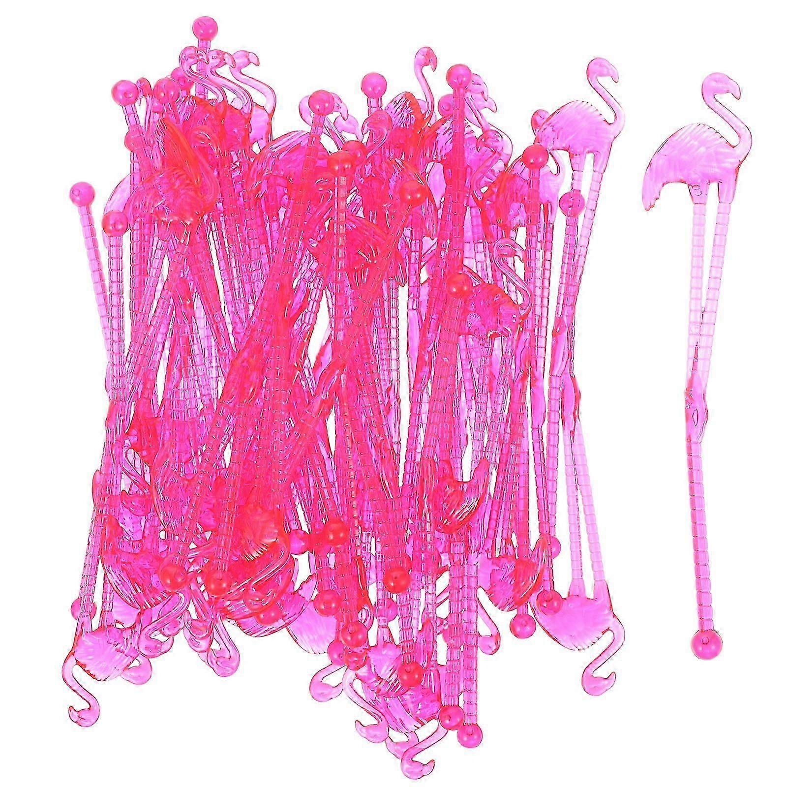 50 Adet Yaratıcı Flamingo Desen İçecek Muddlers Tek Kullanımlık İçecek Karıştırıcılar Swizzle Çubukları Karıştırma Çubukları Karıştırma Çubukları