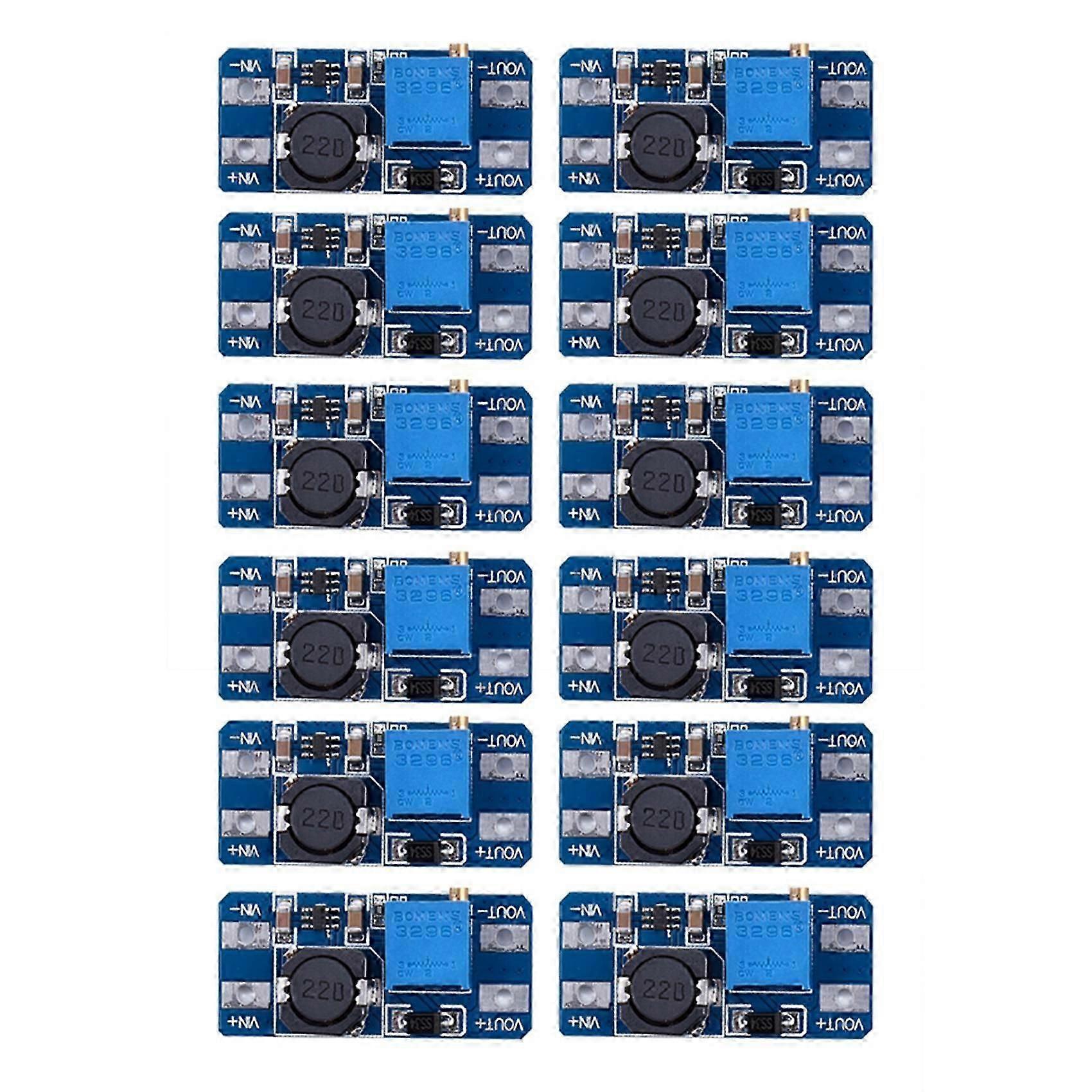 12Pcs MT3608 DC 2A Step Up Power Booster Module 2V-24V Boost Converter suitable for