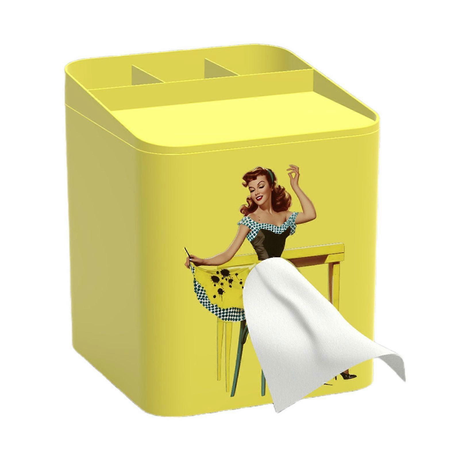 Qinghai Decorative Tissue Box Holder with Removable Lid Large Capacity Unique Pattern Design Tissue Paper Box Desk Ornament