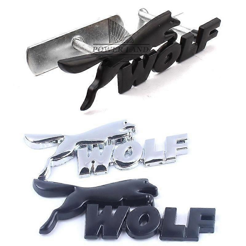 Wolf Logo 3D Metal Car Front Grill Badge Grille Emblem F