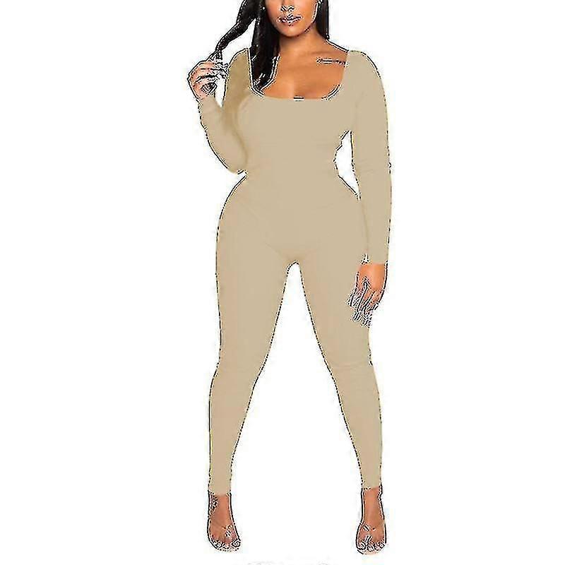 Bebetter Kvinnor Enfrgad Bodysuit Stretch Semester Romper Lngrmad Playsuit