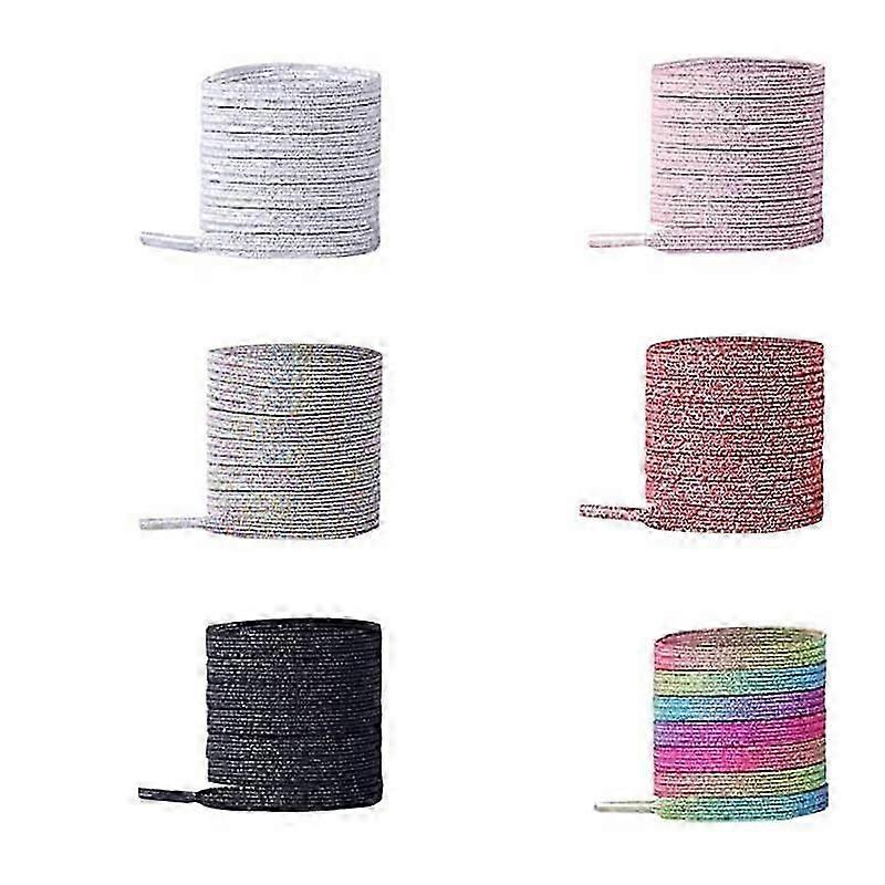 Magnetic Buckle 6 Pairs Elastic Shoelaces with Metal Clasp Elastic Shoelaces No Tie Metal Locking Shoelaces Metal Button Shoelaces Replacement Shoe La