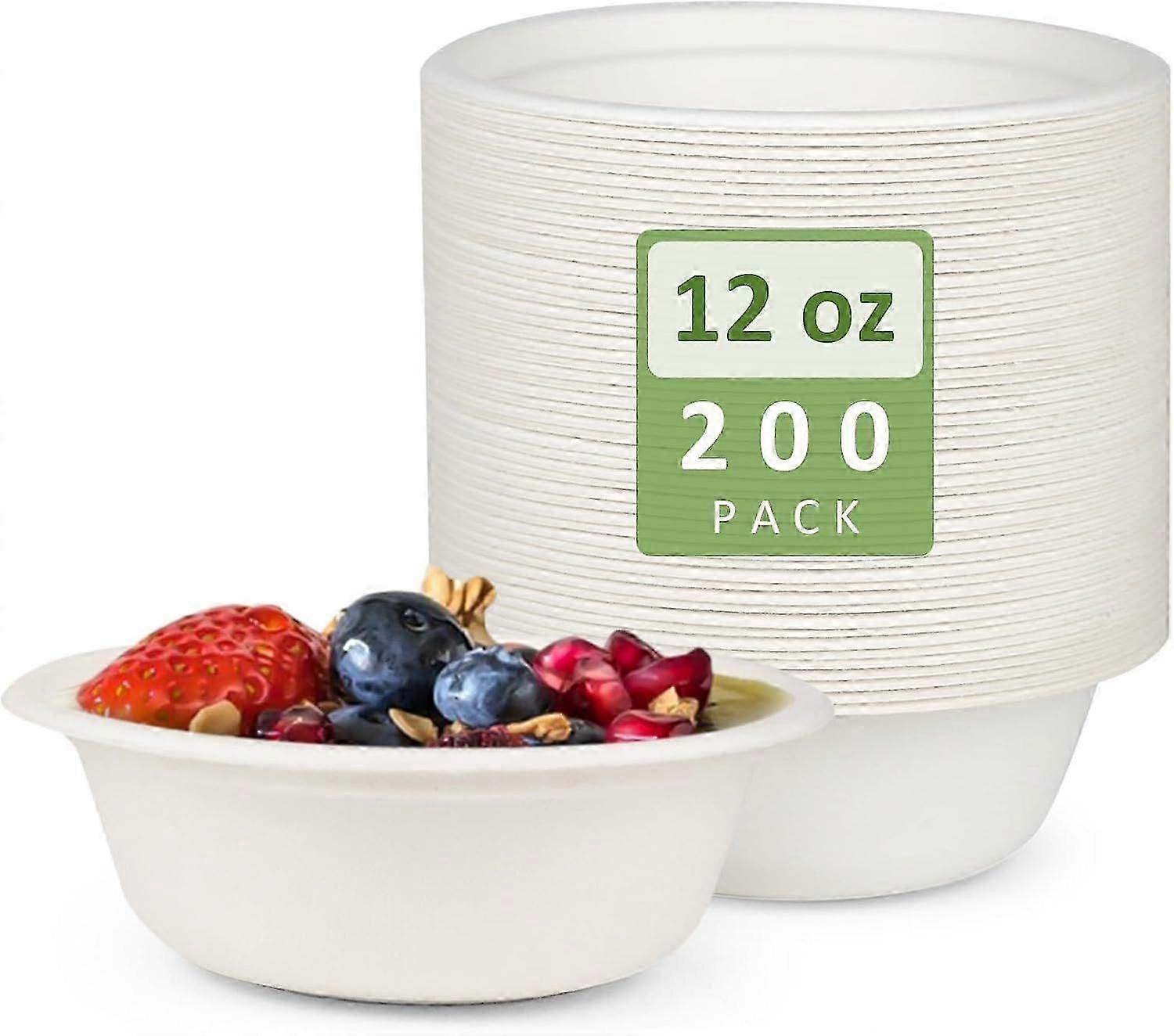 Papírtálak, 200 db-os csomag, 12 unciás, eldobható, nagy teherbírású, bagasse forróleves