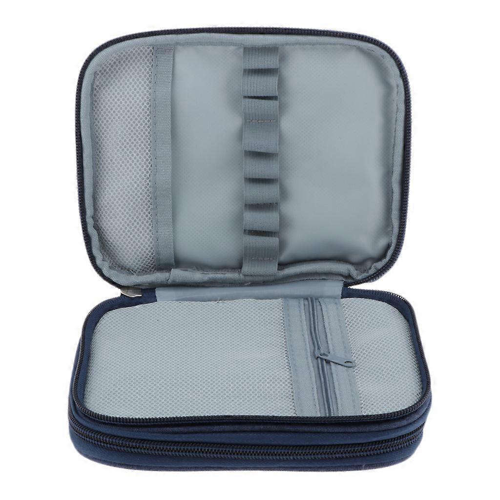 Crochet Hook Case Organizer Zipper Bag with Web Pockets Knitting Accessories