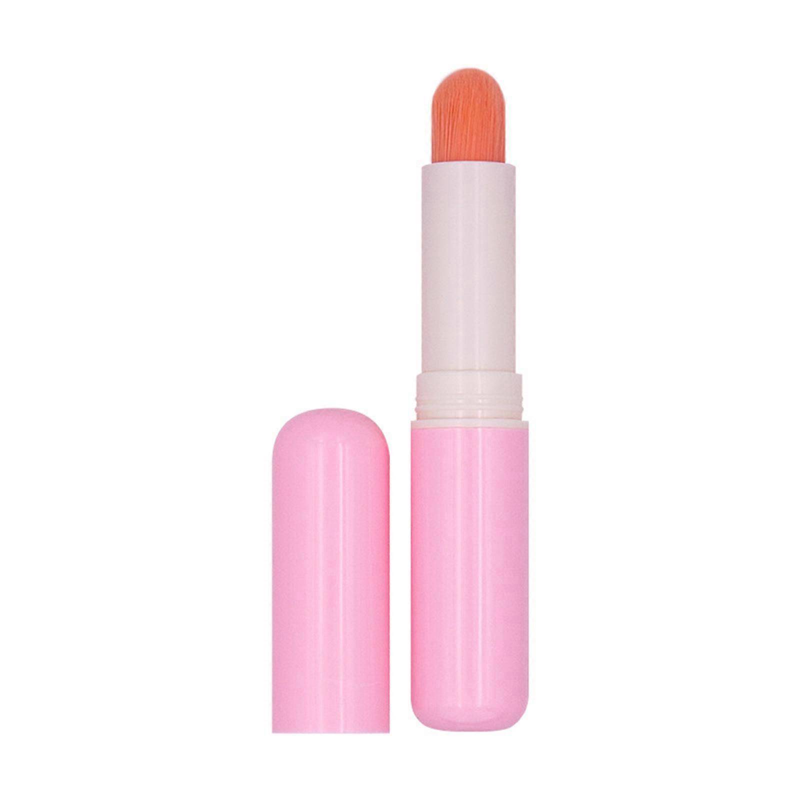 Cosmetic Applicator Synthetic Fiber Lip Balm And Concealer Brushes With Plastic Handle For Makeup Application
