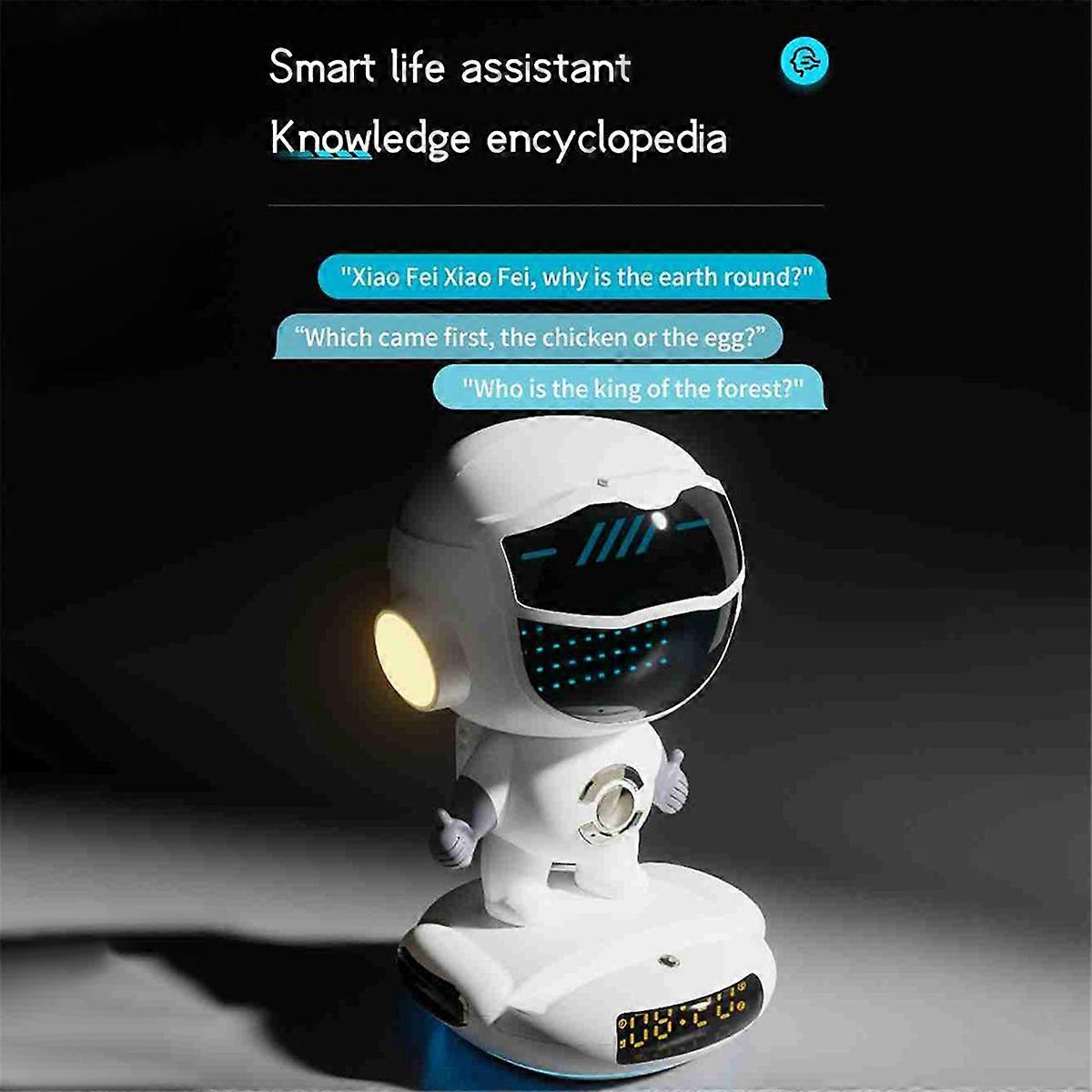 M80 AI Robot Smart AI-högtalare Väckarklocka FM-radio Trådlös Bluetooth-högtalare RGB-ljus för pojke, flicka, studentpresent