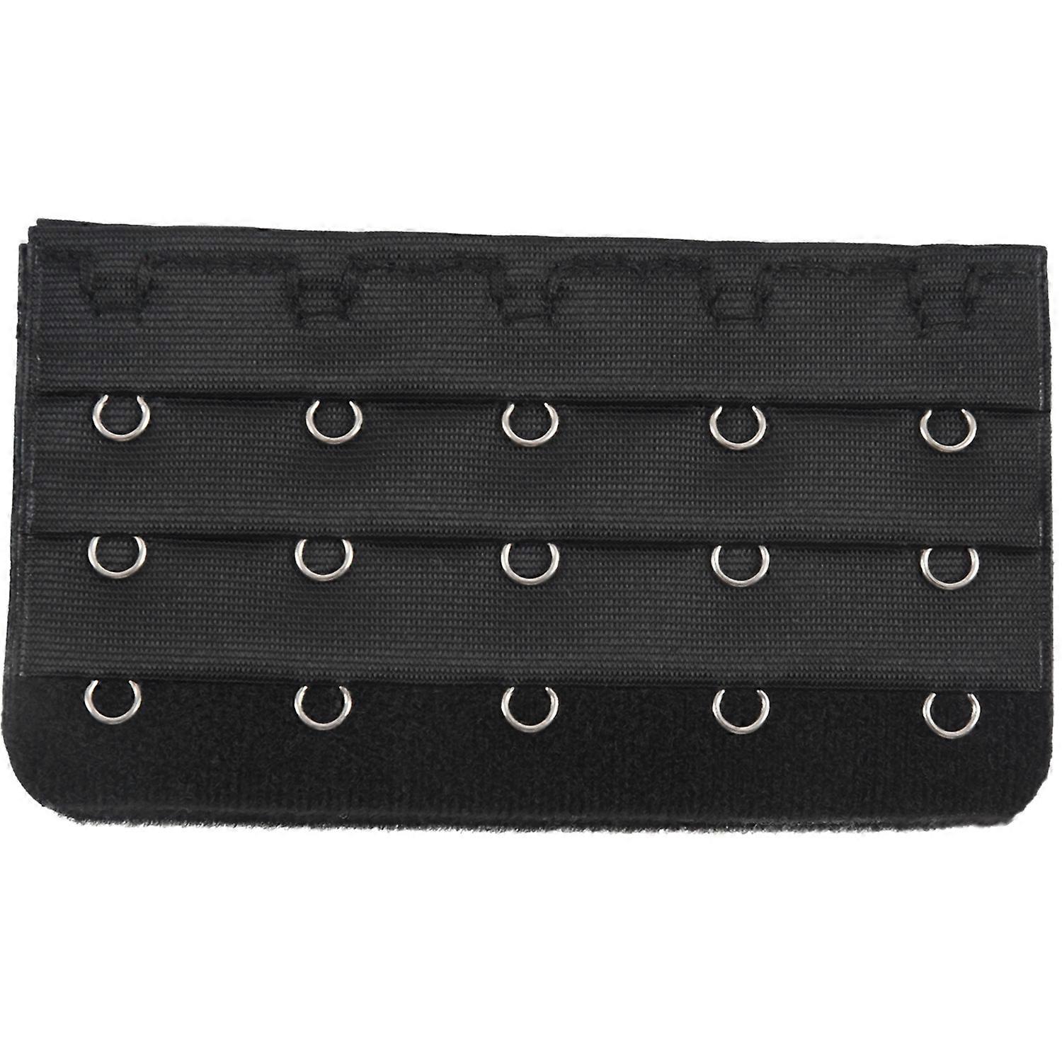 Black 5 Rows Hook and Eye Tape Extension Bra Strap Extender 5 Pcs for Women