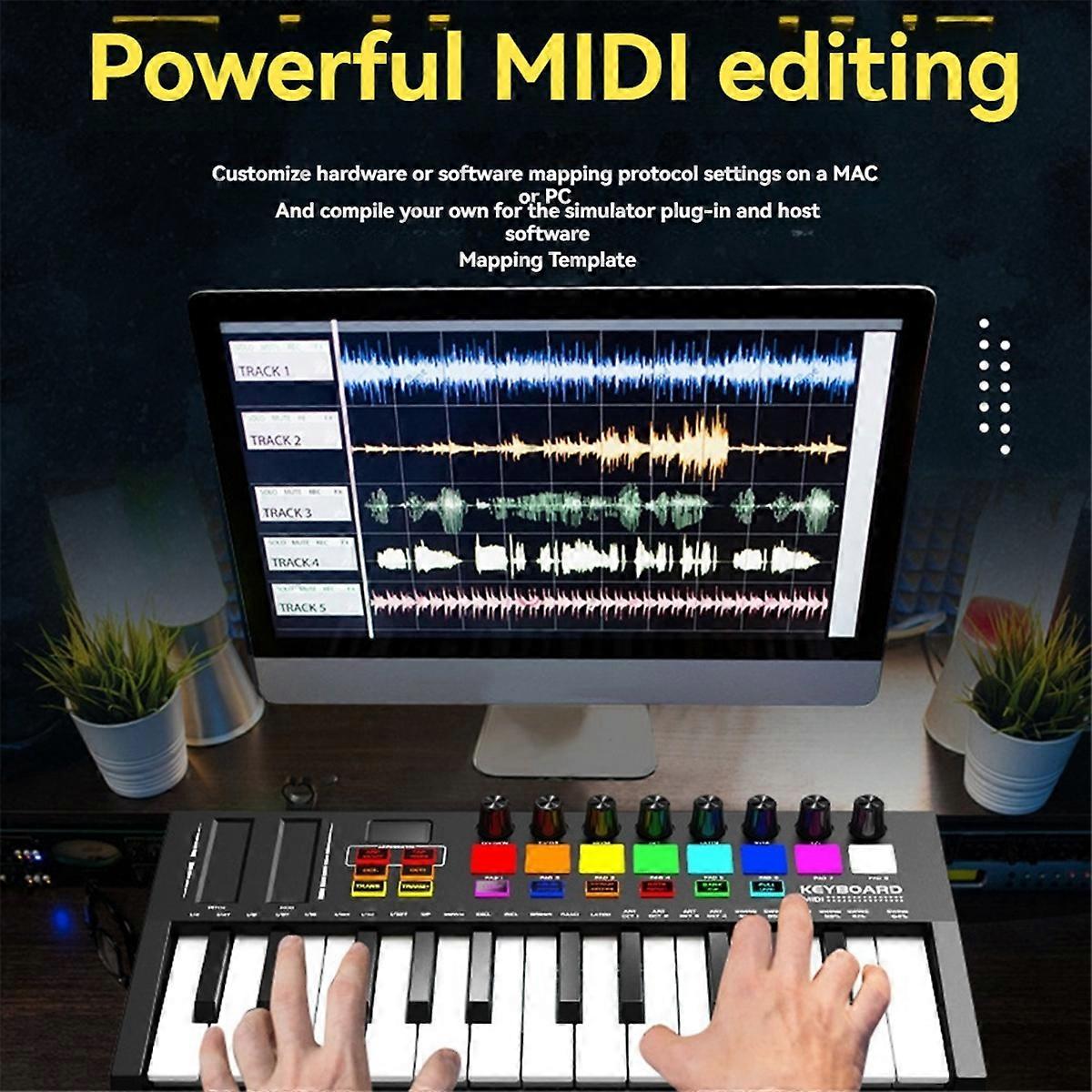 Tragbares Mini-MIDI-Steuerkeyboard, USB, Sequenzer-Keyboard