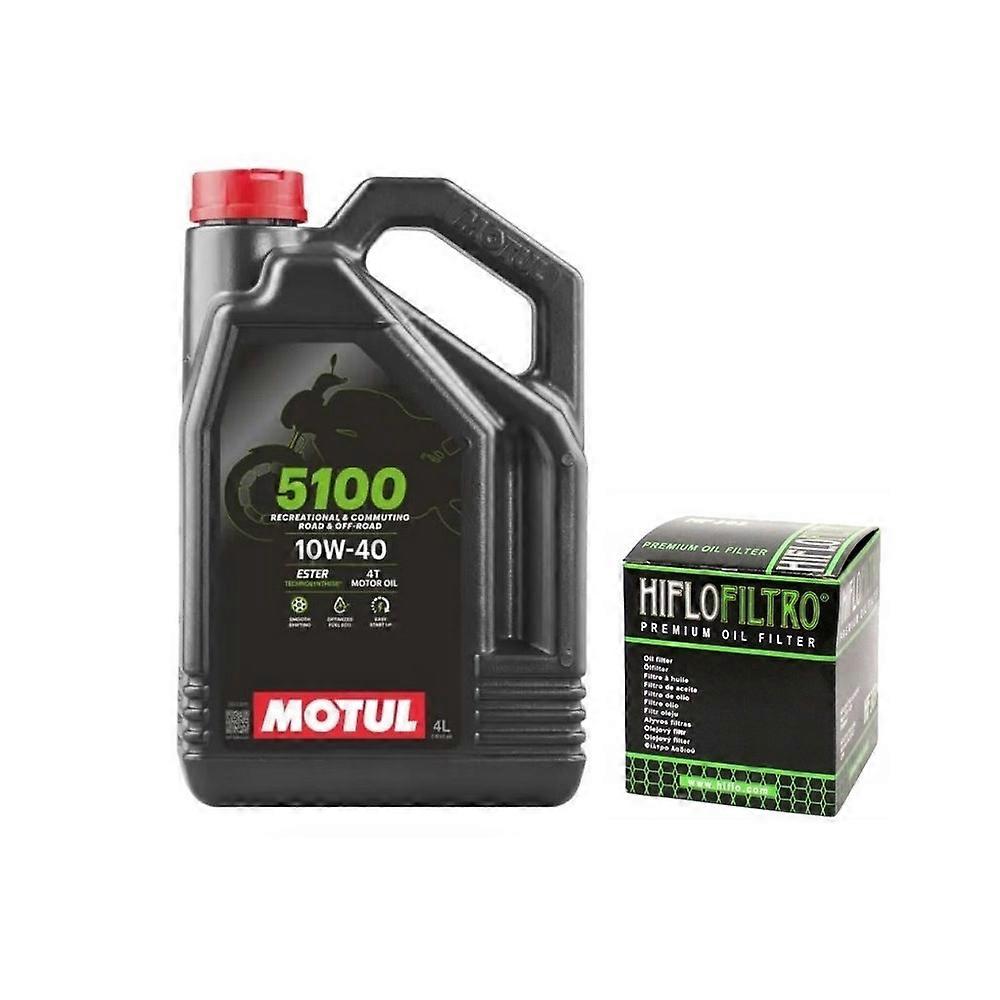 Motul Oil + oil filter 5100 10w40 4l, Hiflo Hf138 4t Ma2 Gsx Gsf Sv Dl OM510010W404LHF138