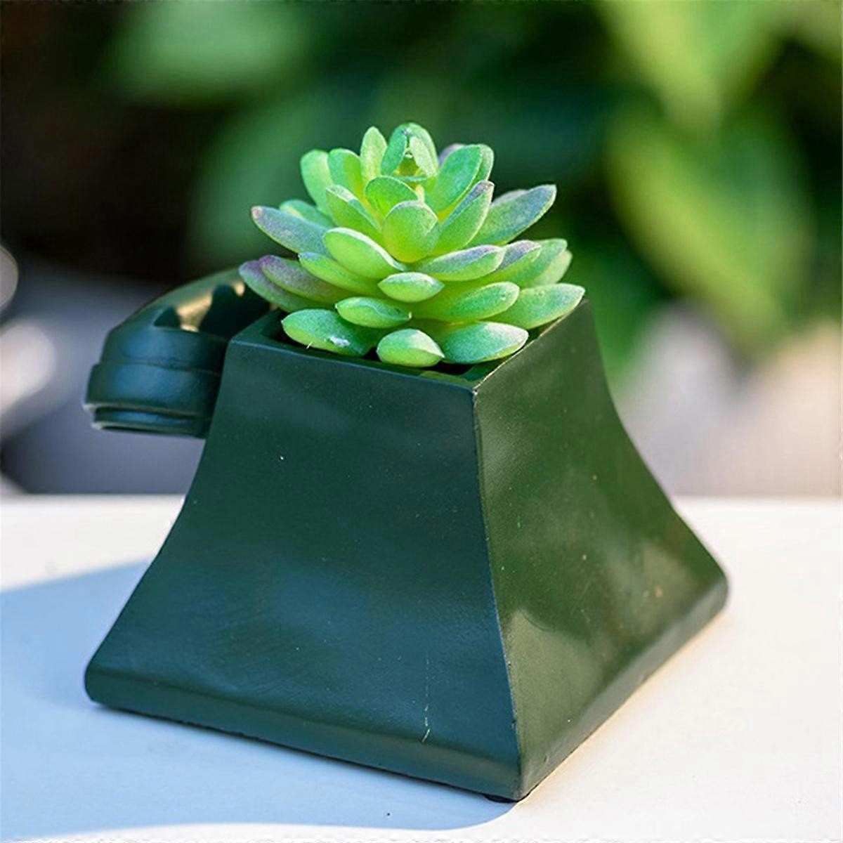 Small Telephone Planter with Drain Hole Desk Decorate B