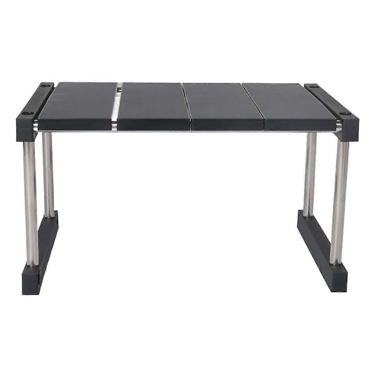 Kitchen Cabinet Counter Shelf Organizer Expandable Stackable Black