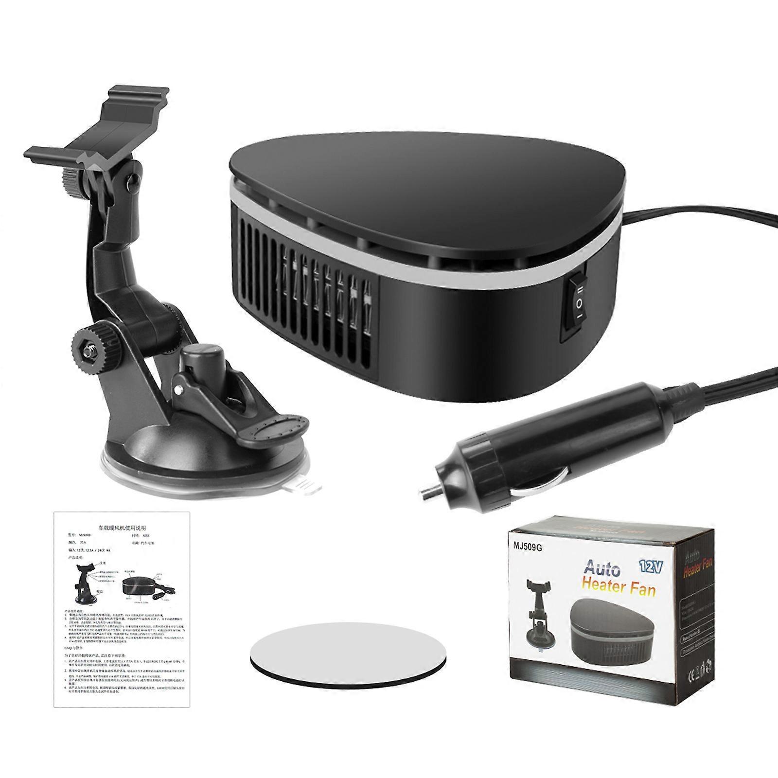 Car Heater, 360 Rotatable 12V Portable Fan 2in1 Fast Heater & Cooler Function Defrosting Electric Heater Fan