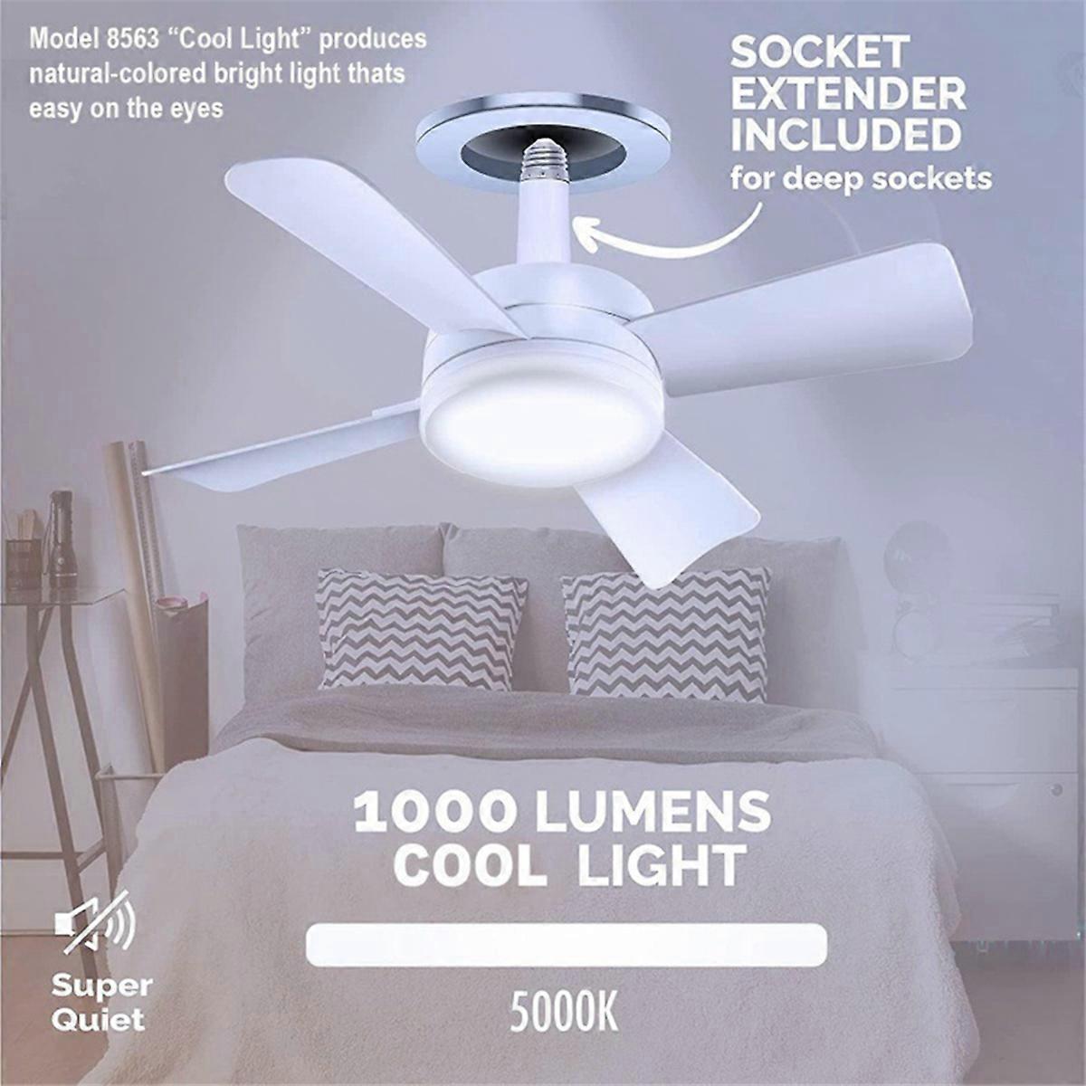 LED Fan Light Dimmable Screw Smart Remote Control Integrated Ceiling Fan Light Suitable for Bedrooms