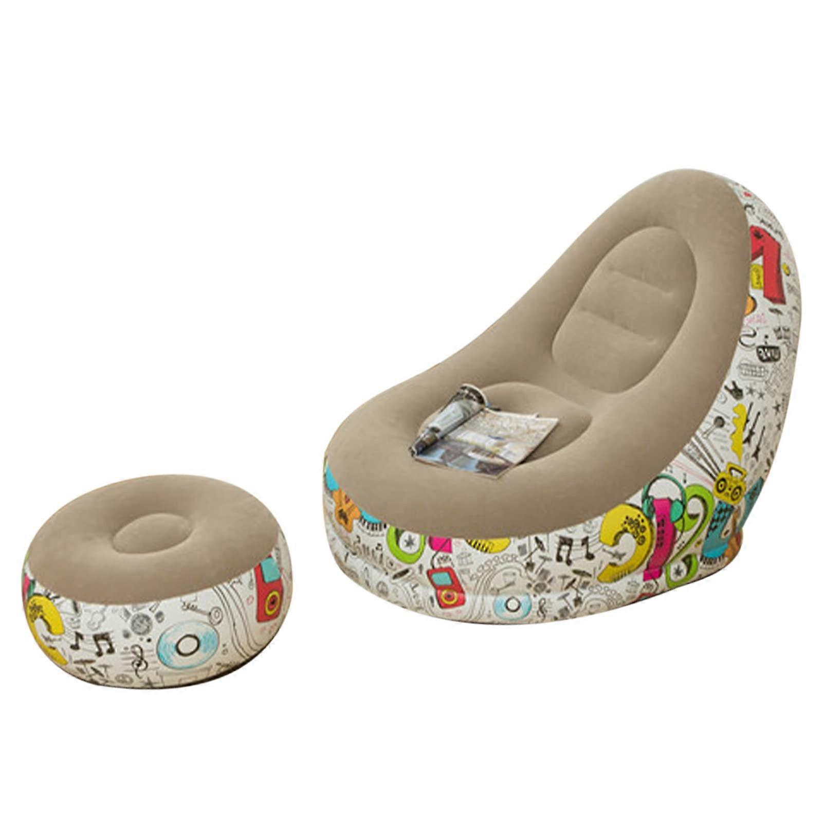 Foldable flocking inflatable super soft lazy bean chair bag suitable for outdoor living room