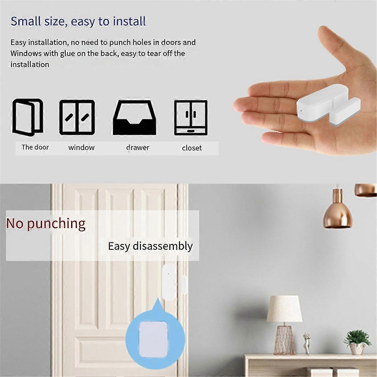 Tuya Zigbee Door Window Sensors Wireless Smart Life Magnetic
