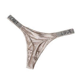 Womens Sexy Low Rise G-String Tangas Glitter Strass Carta T-Back Hot Panties Seamless Underwear Bikini Briefs Rosa XL