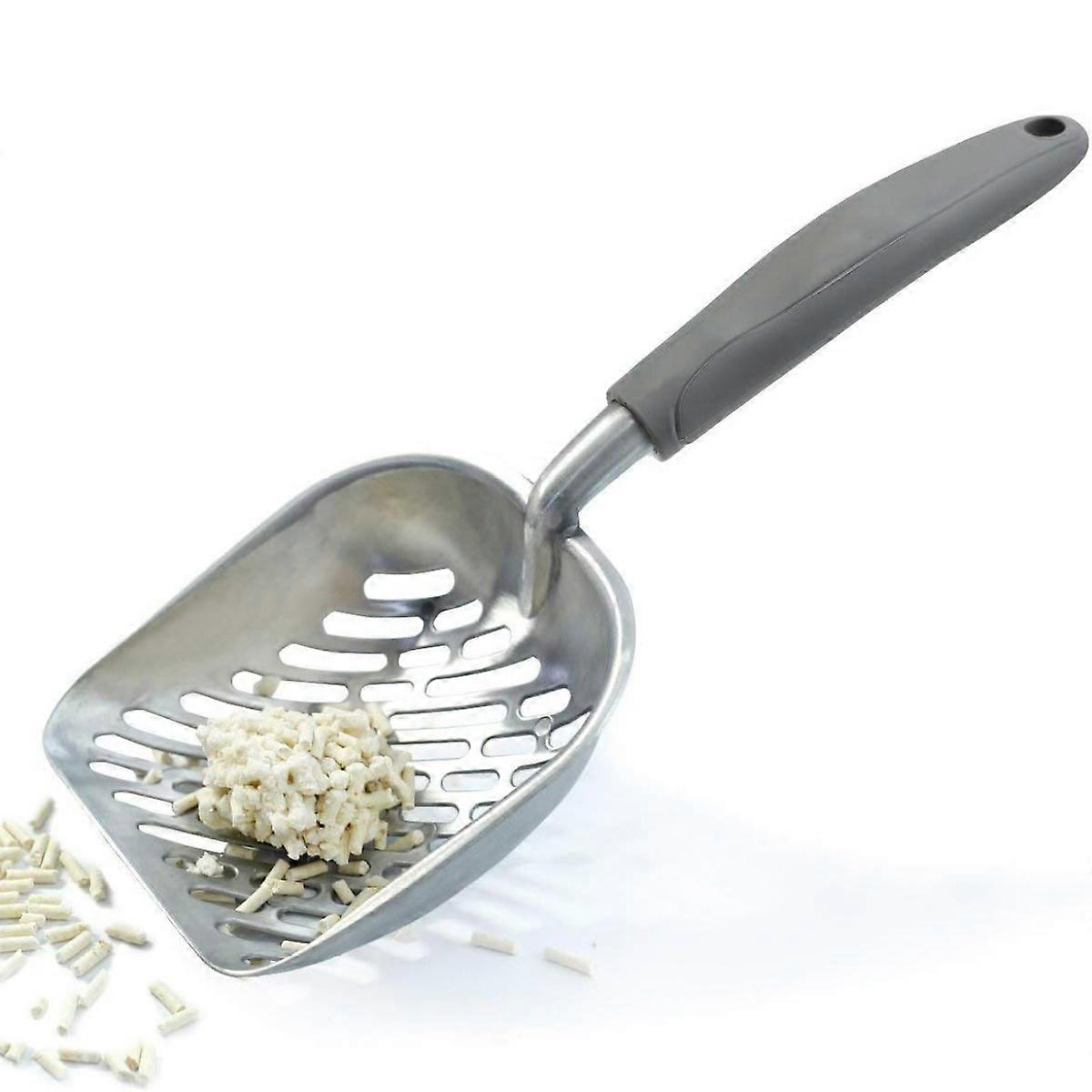 Cat Litter Scoop, Solid Aluminum Alloy Construction Ensures Durability, Odor-Free Environment Maintained Through Efficient Sifting