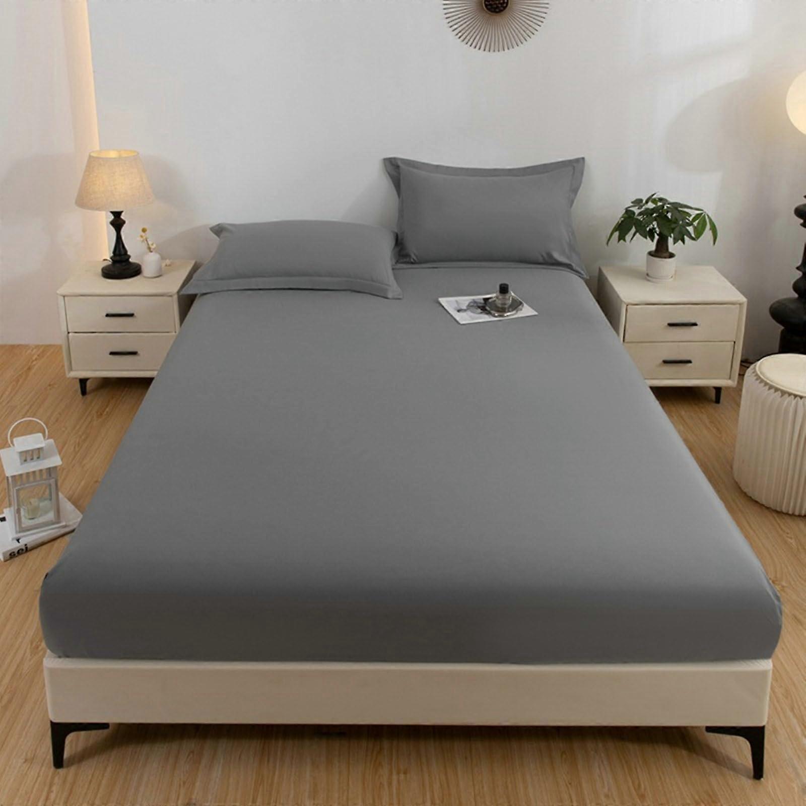 Polyester Solid Color Fitted Bed Sheets Queen for Size (79 x 59)