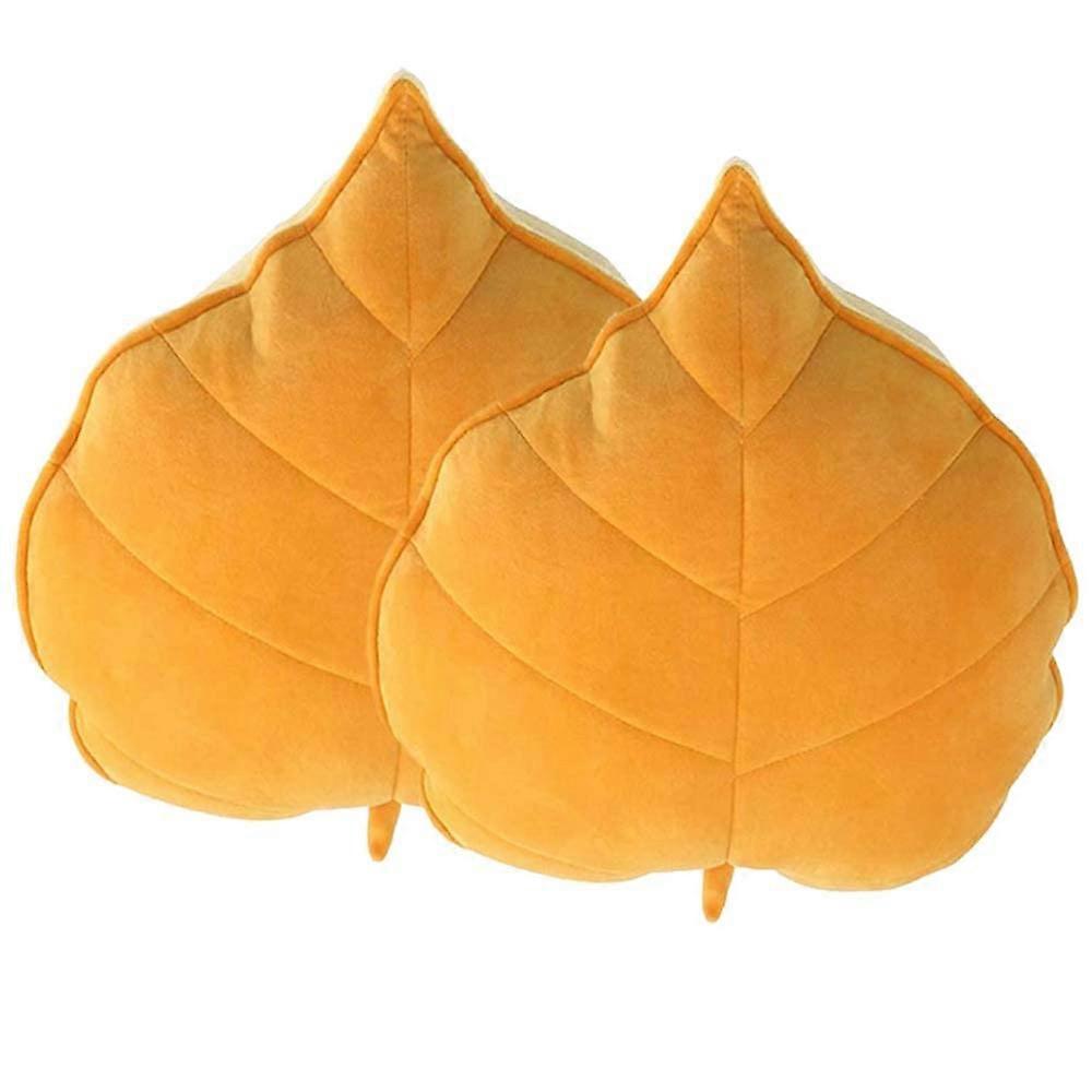2 Pack Pillow Cushion 3D Leaf Shape Household Throw for Sofa Lumbar Support