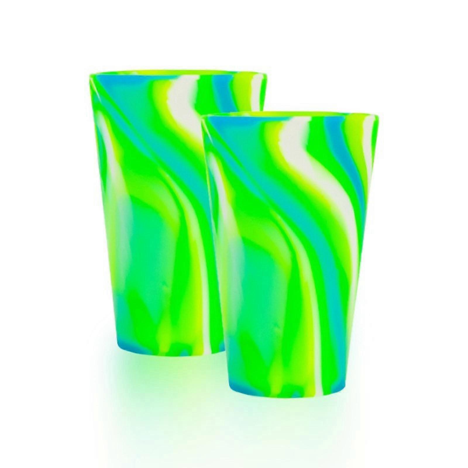 Silicone Cups 16oz Set of 5 - Reusable BPA-Free Pint Glasses, Dishwasher Safe, Durable for Outdoor Use and Parties