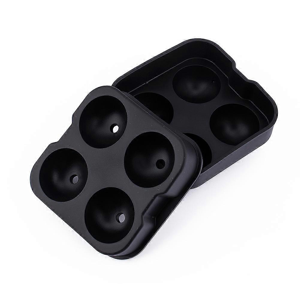 Reusable Sphere Silicone Ice Tray, Bpa Free Silicone Ice Ball Maker, Create Perfectly Balanced And Sealed Ice Spheres, 4 Cavities, Dishwasher Safe,
