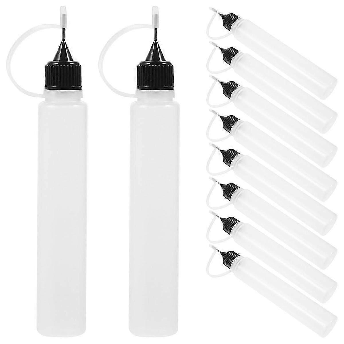 Needle Tip Glue Bottles, 10Pcs Needle Glue Squeeze Bottle Precision Tip Applicator Translucent Glue