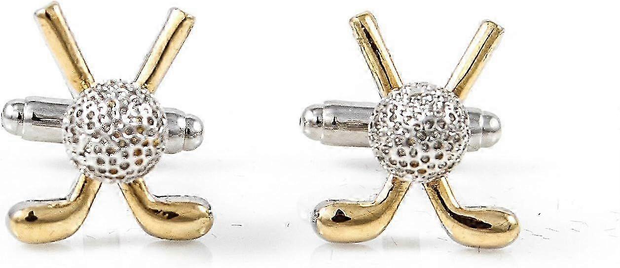 Golf Ball and Clubs Pair Cufflinks Double layer electroplated cufflinks Delicate and compact UBS