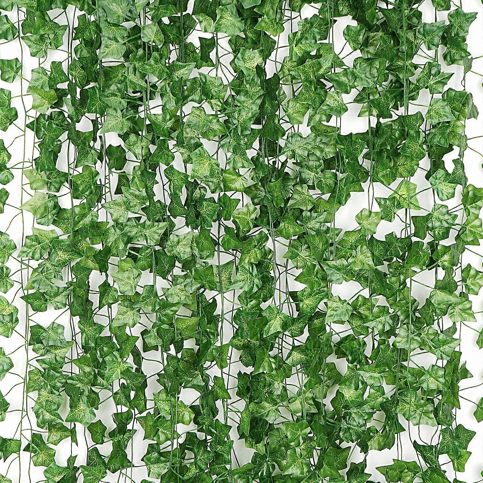 12 Packs 86 Ft Artificial Ivy Wreaths with Fake Ivy Leaf Plants for Home Kitchen Balcony Garden Wedding Wall Decor