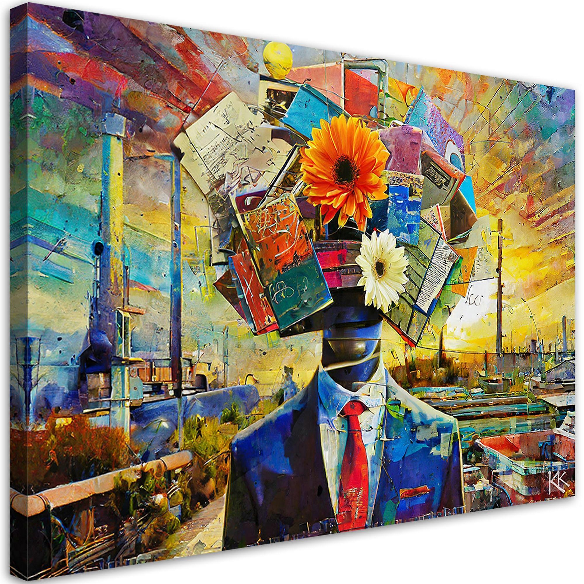 Lienzo, Cabeza llena de pensamientos - 60x40