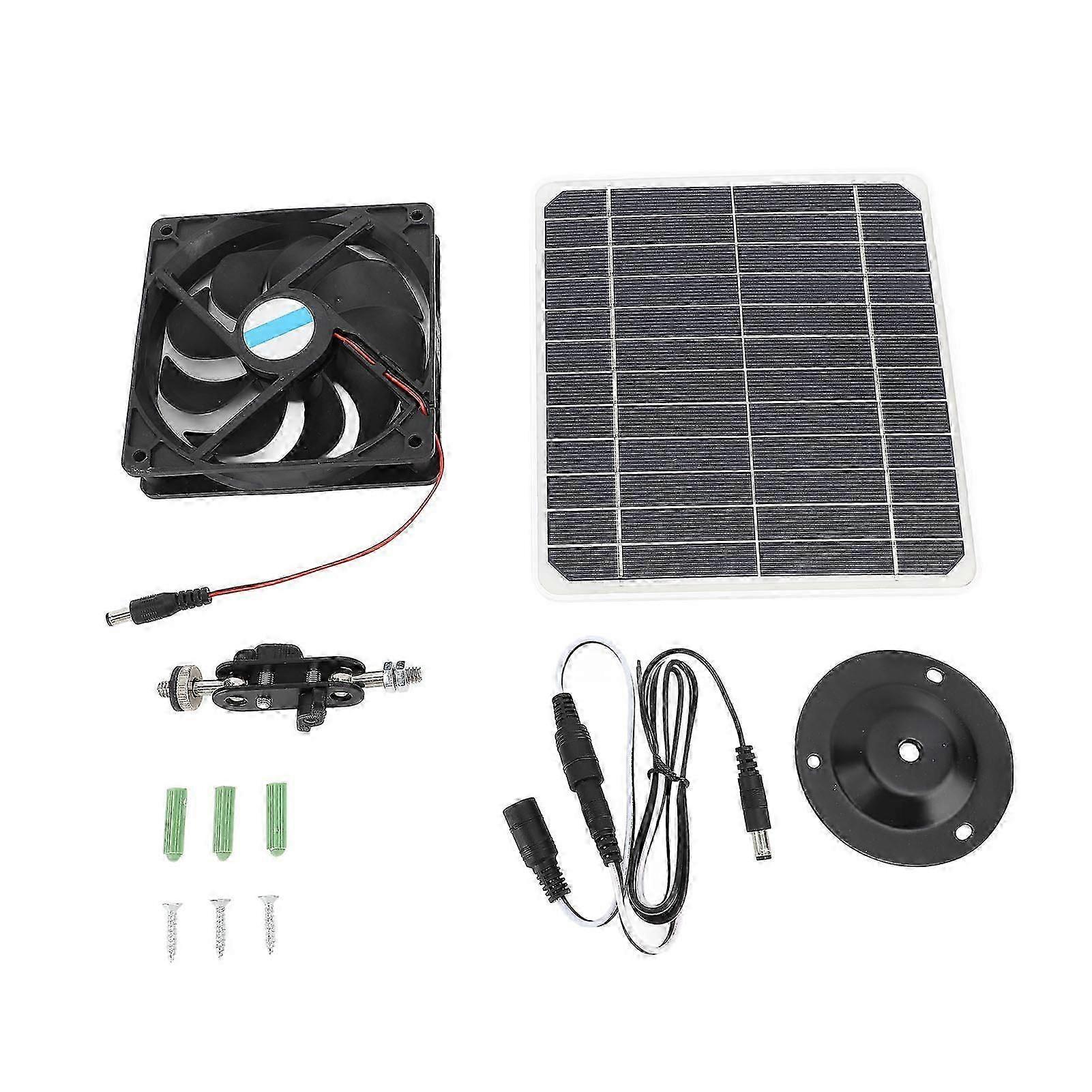 20W Solar Exhaust Fan Quiet Monocrystalline Solar Panel Ventilation Fan with Bracket for Chicken Coop Pet House