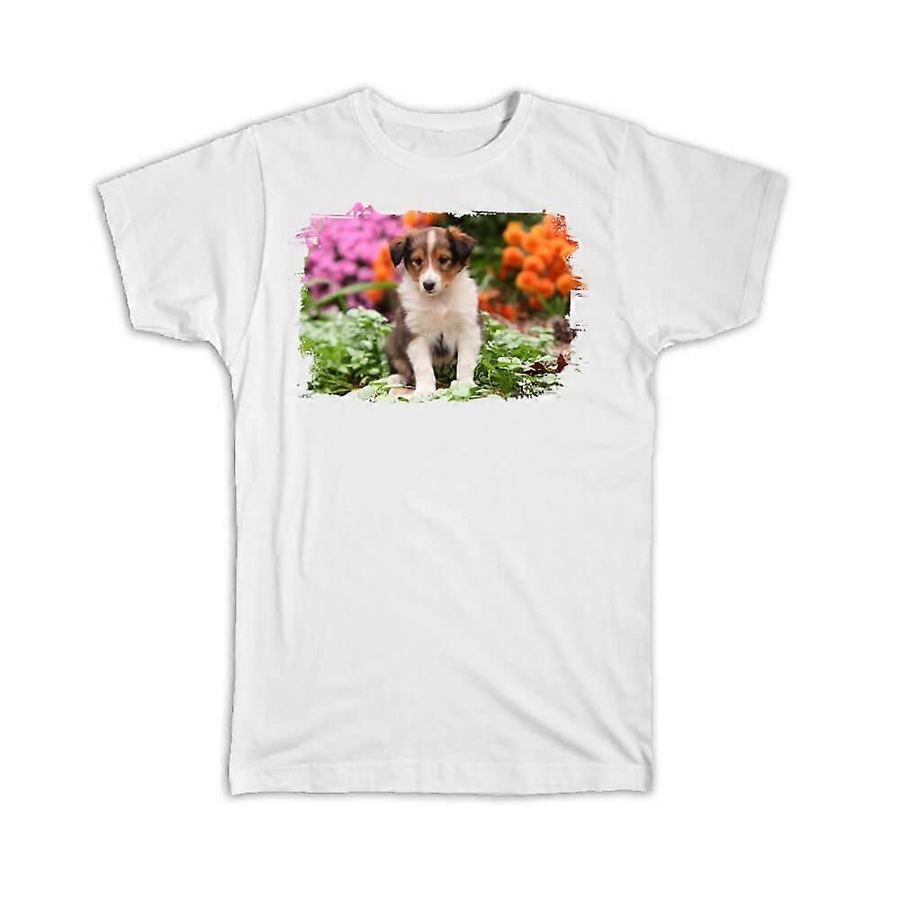 T-shirt cadeau : Berger australien Chiot Fleurs Chien