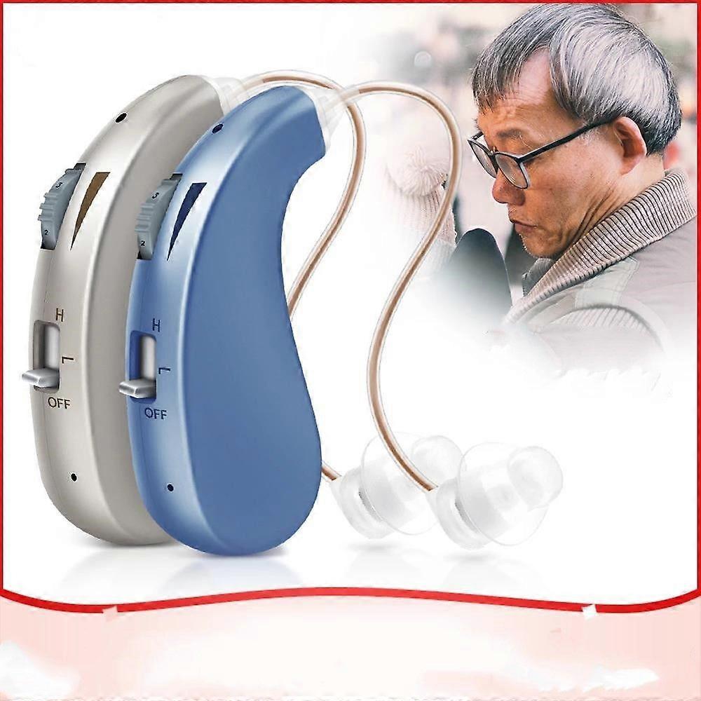 On-ear sound amplifier hearing aids for the deaf elderly