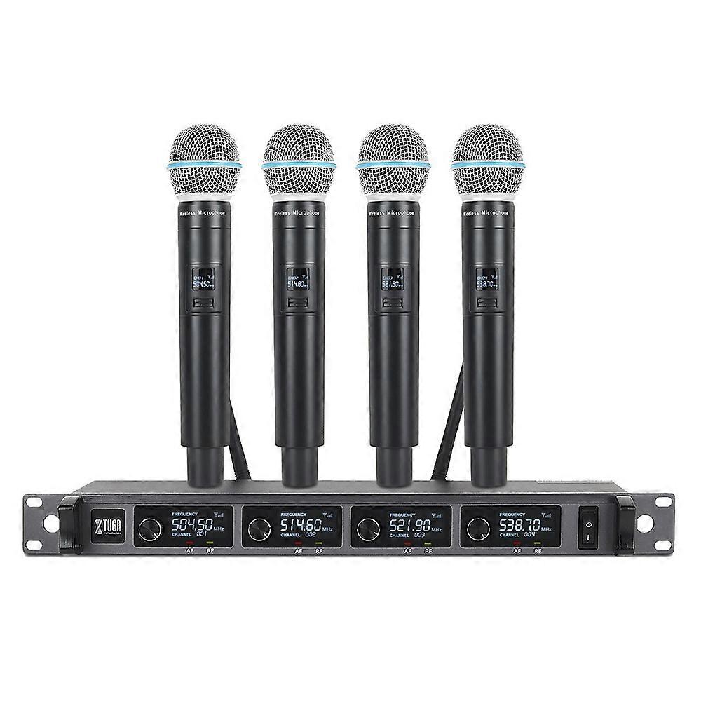 XTUGA A140-H Wireless Microphone System 4 Channel UHF Handheld Microphone