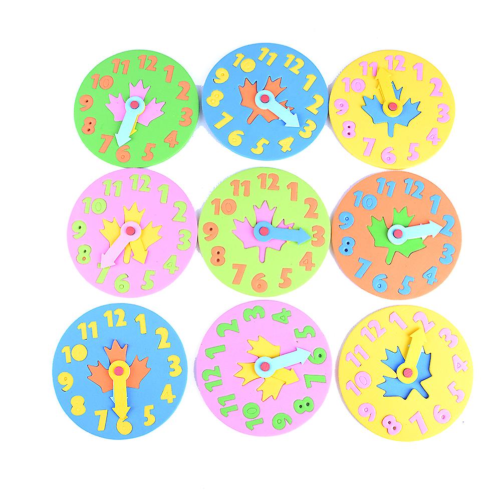Cute Eva Foam Number Clock Time Jigsaw Puzzle Kids Learning Toy,